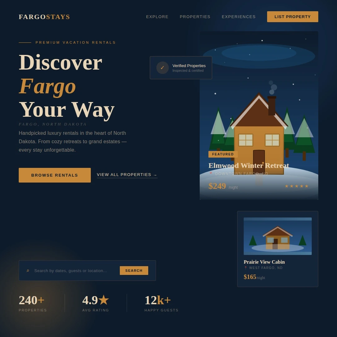 Vacation Rental Web Design in Fargo - Make Booking Revenue